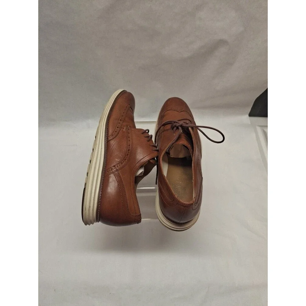 Cole Haan Original Grand Wingtip Oxford Men's Shoes 11M Brown Woodbury-Ivory